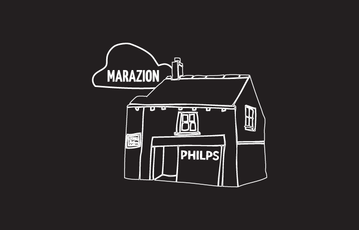 drawing of Philps Pasties Shop Marazion